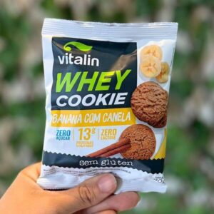 Whey Cookie Banana c/ canela Zero Gluten/ açúcar/ lactose Vitalin 40g