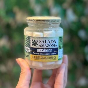 Palmito de Açaí em Conserva Orgânico inteiro Salada Amazônia 220g (drenado 120g)